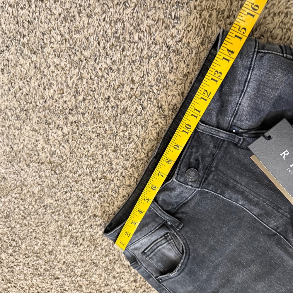 Risen Jeans Wide Leg Jeans‎ Womens 13/31 Black New RDP1025 Raw Hem High Rise - Picture 8 of 10